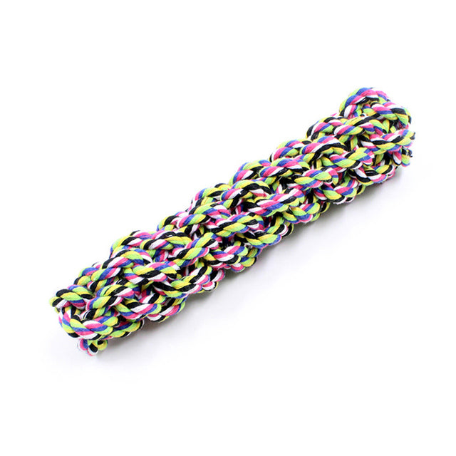 Pet Dog Toys Colorful Double Knot Toy For Small Large Dogs Dog Training Durable Chew Toys Puppy Braided Cotton Rope Molar Toy