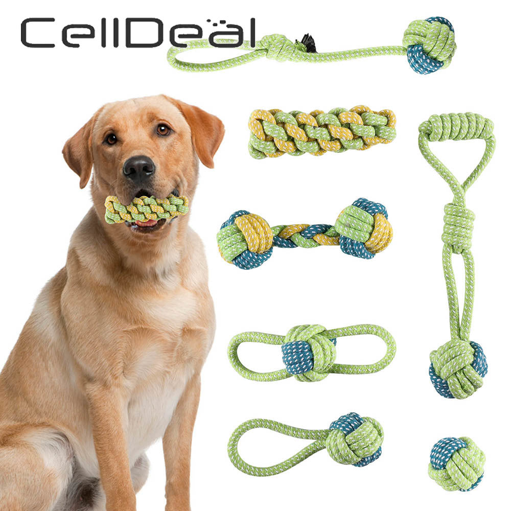 7Pcs/Set Pet Dog Chew Toys Cotton Rope Interactive Toy Outdoor Training Molar For Small Medium Large Dogs Pets Accessories