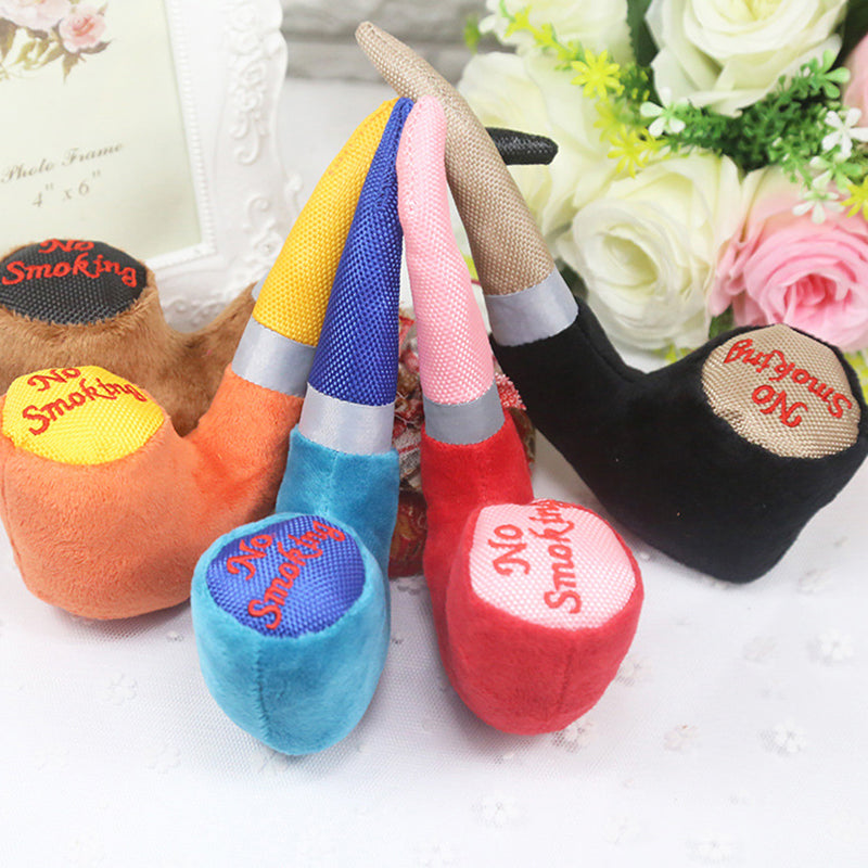 1Pc Funny Cute Dog Toys Pet Puppy Chew Squeaker Squeaky Plush Sound Novelty Pipe Design Squeak Toys Dog Toys For Small Dogs Cats